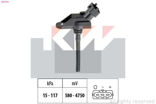 Inlaatdruk-/map sensor KW 493 054