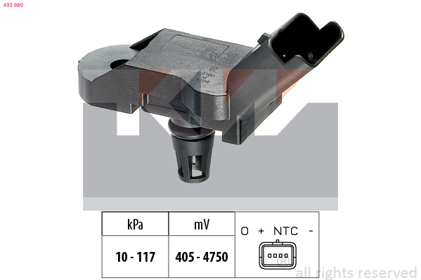 Inlaatdruk-/map sensor KW 493 080