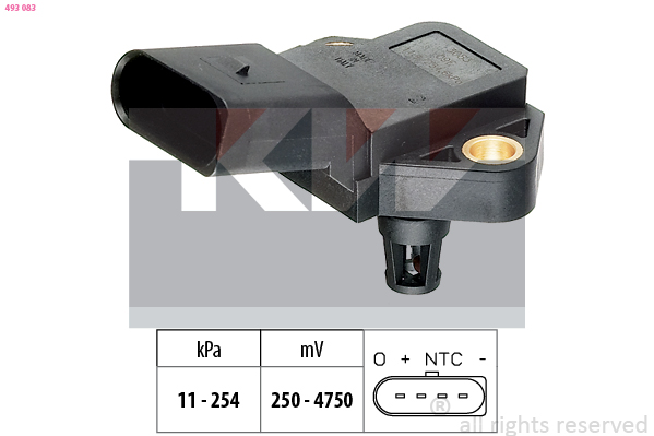 Uitlaatgasdruk sensor KW 493 083