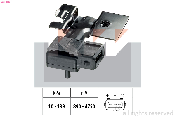 MAP sensor KW 493 108