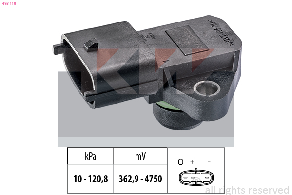 Inlaatdruk-/map sensor KW 493 118