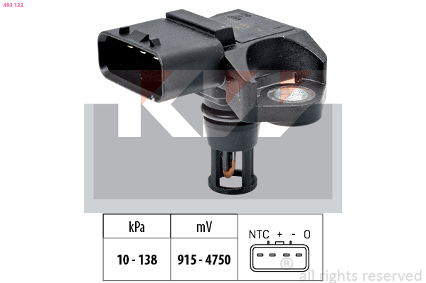 Inlaatdruk-/map sensor KW 493 132