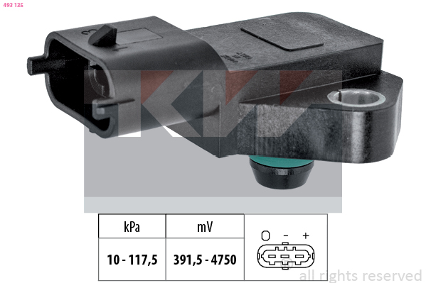 Inlaatdruk-/map sensor KW 493 135