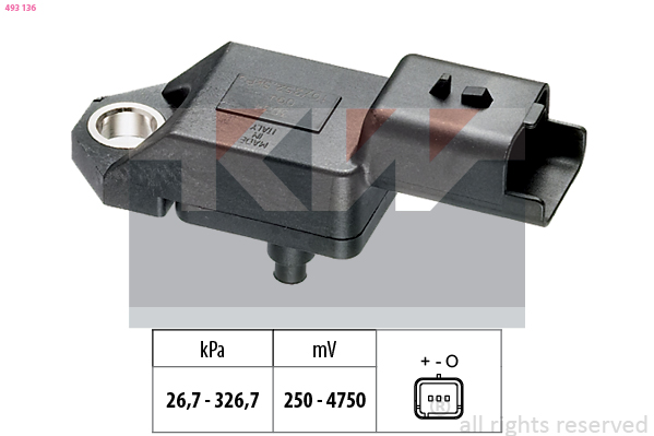 Uitlaatgasdruk sensor KW 493 136