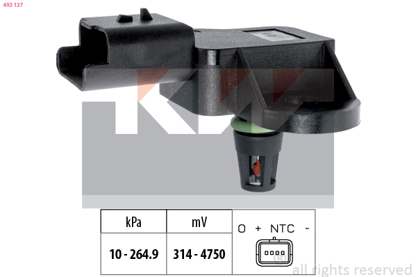 Uitlaatgasdruk sensor KW 493 137