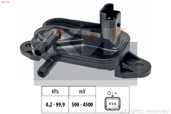 Uitlaatgasdruk sensor KW 493 316