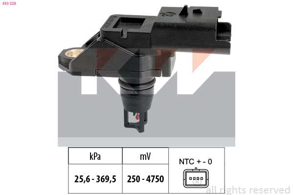 Inlaatdruk-/map sensor KW 493 328