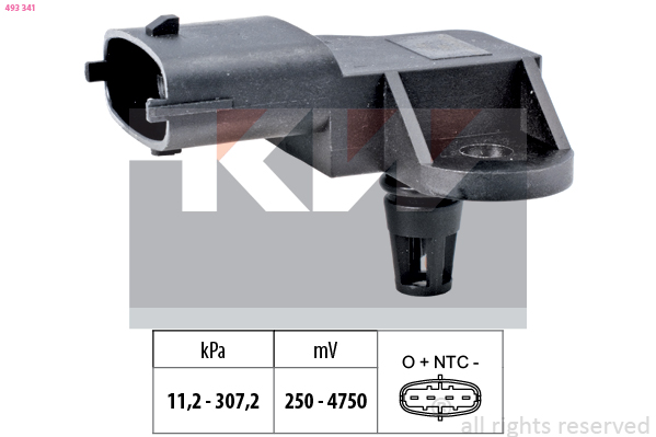 Uitlaatgasdruk sensor KW 493 341