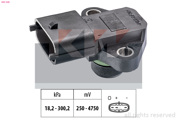 Uitlaatgasdruk sensor KW 493 345