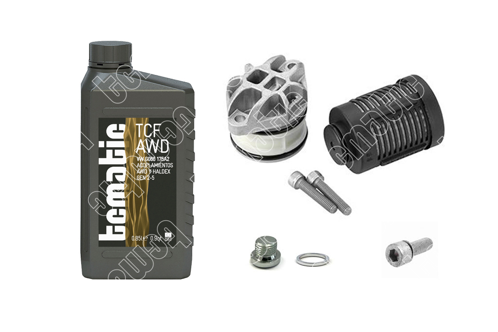 Onderd.set, olie verversen lamellenkopp. (4-wielaandrijving) Tcmatic 190.001.0004
