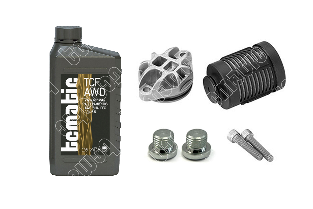 Onderd.set, olie verversen lamellenkopp. (4-wielaandrijving) Tcmatic 190.001.0006