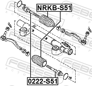 Febest Axiaal gewricht / spoorstang 0222-S51