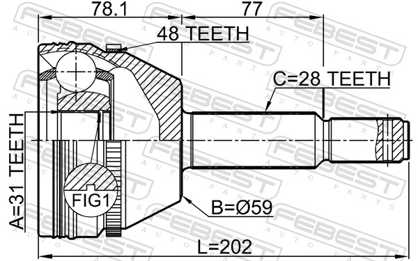 Febest Homokineet reparatieset 2110-TRD9A48