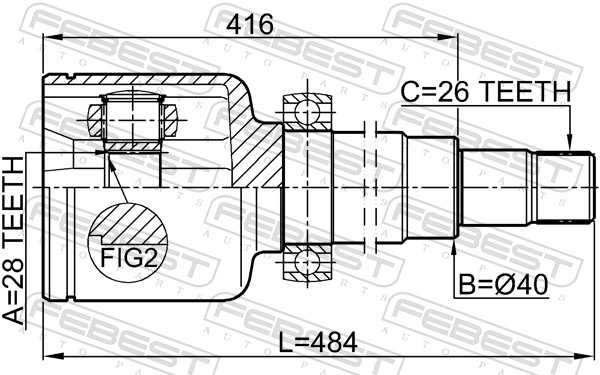 Febest Homokineet reparatieset 2111-CA220RH