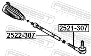 Febest Axiaal gewricht / spoorstang 2522-307