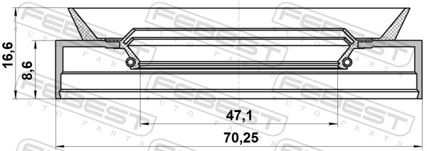 Febest Wielnaaf afdichtring 95TBS-49700917X