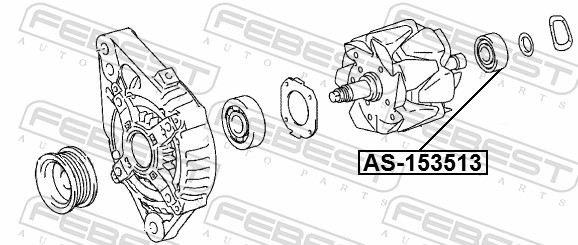 Febest Dynamo aandrijfschild/lager AS-153513