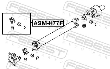 Febest Rubber askoppeling / Hardyschijf ASM-H77F