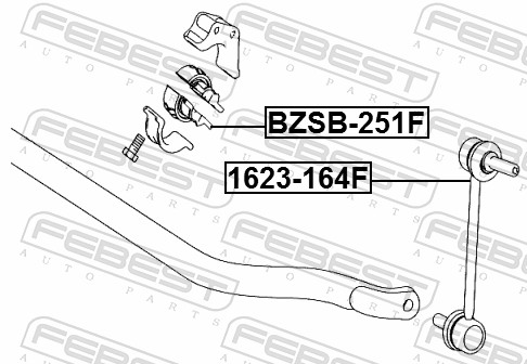 Febest Stabilisatorstang rubber BZSB-251F