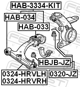 Febest Draagarm-/ reactiearm lager HAB-034