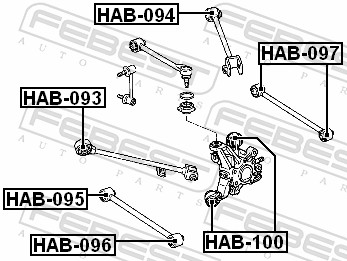 Febest Draagarm-/ reactiearm lager HAB-094