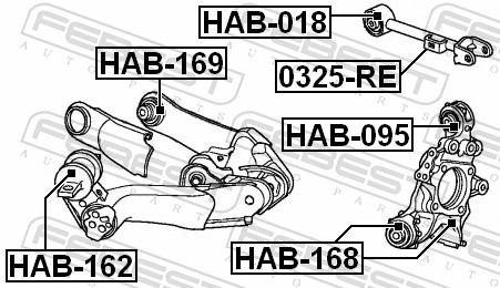 Febest Draagarm-/ reactiearm lager HAB-095