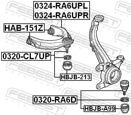 Febest Draagarm-/ reactiearm lager HAB-151Z