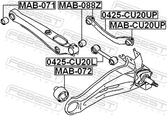 Febest Draagarm-/ reactiearm lager MAB-072