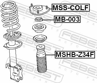 Febest Veerpootlager & rubber MB-003