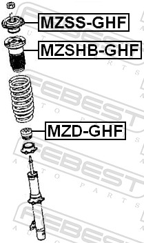 Febest Veerpootlager & rubber MZSS-GHF