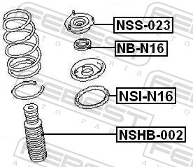Febest Veerpootlager & rubber NB-N16