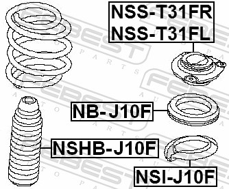 Febest Veerpootlager & rubber NSS-T31FR
