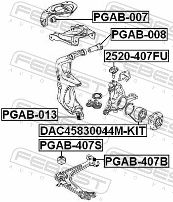Febest Draagarm-/ reactiearm lager PGAB-007