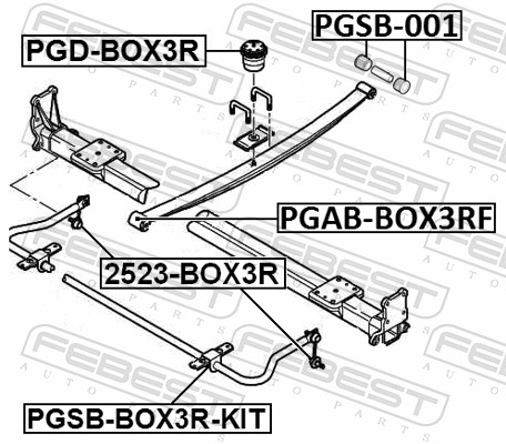 Febest Bladveerlagerbus PGAB-BOX3RF