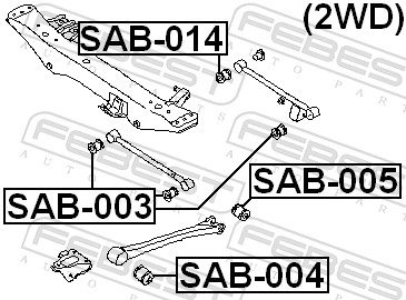 Febest Draagarm-/ reactiearm lager SAB-003