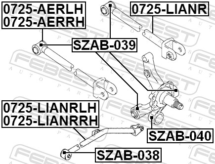 Febest Draagarm-/ reactiearm lager SZAB-040