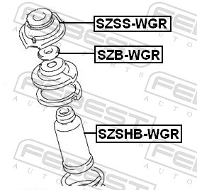 Febest Veerpootlager & rubber SZB-WGR