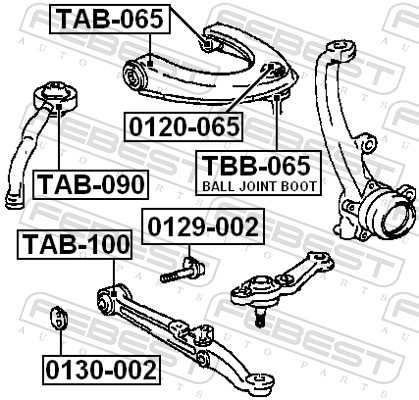Febest Draagarm-/ reactiearm lager TAB-100