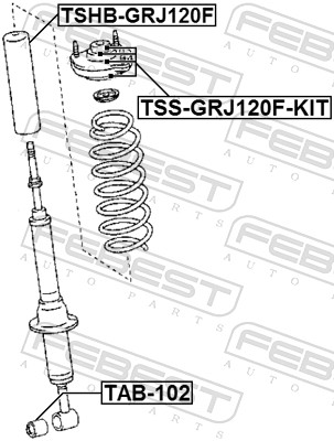 Febest Schokdemper bus TAB-102