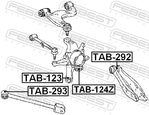 Febest Draagarm-/ reactiearm lager TAB-124Z