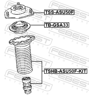 Febest Veerpootlager & rubber TSS-ASU50F