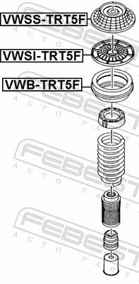 Febest Veerpootlager & rubber VWSS-TRT5F