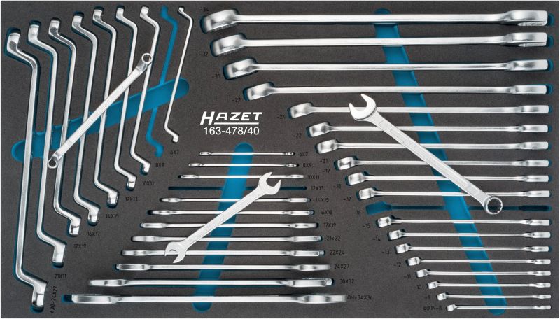 Set ring- / steeksleutel Hazet 163-478/40