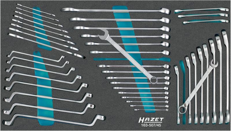 Set ring- / steeksleutel Hazet 163-507/45
