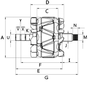 Rotor, generator Hc-Cargo F 032 338 245