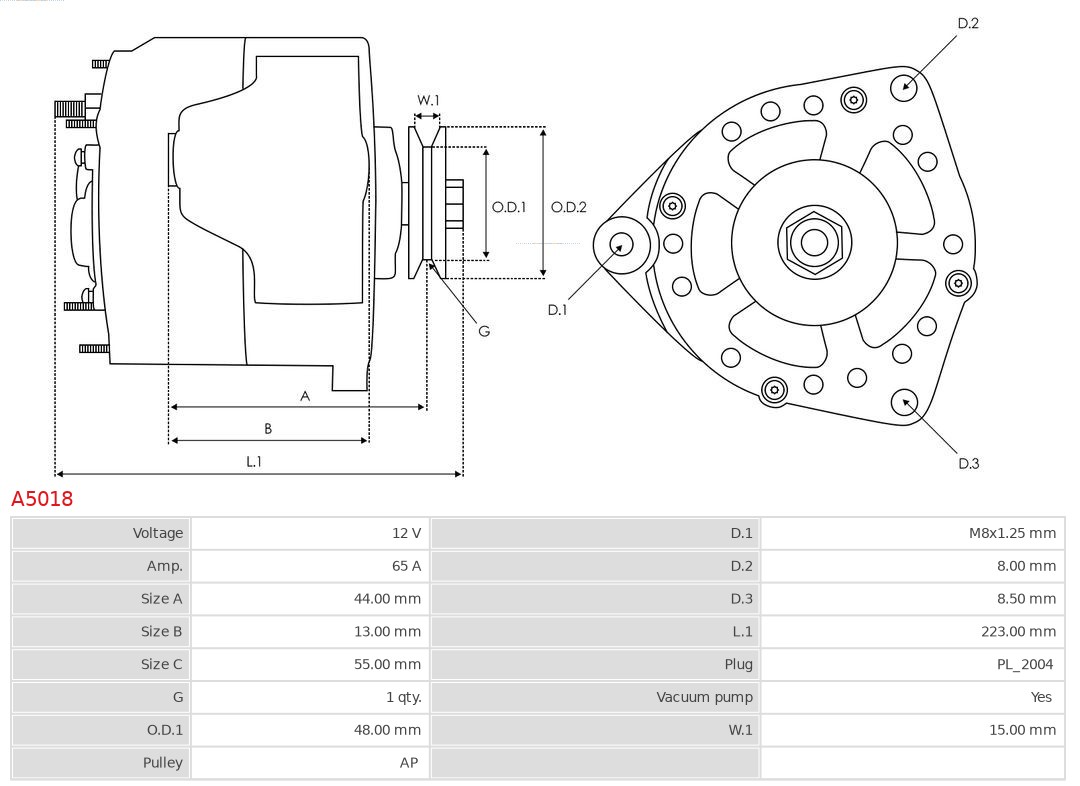 AS-PL Alternator/Dynamo A5018
