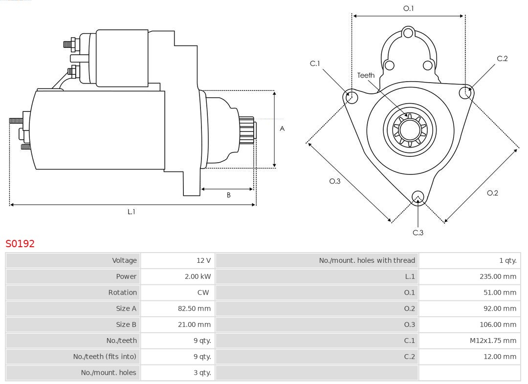 AS-PL Starter S0192