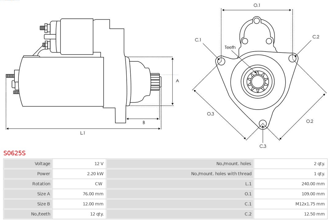AS-PL Starter S0625S