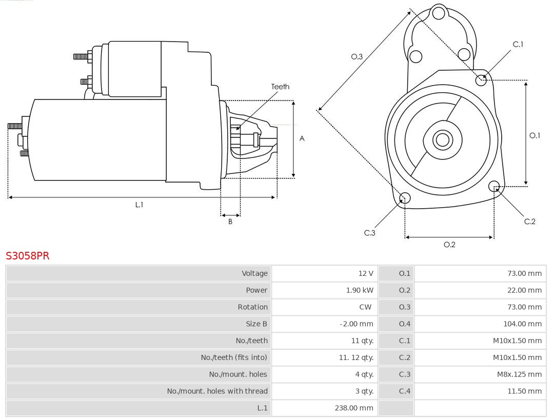 AS-PL Starter S3058PR