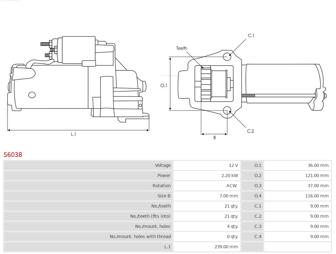 AS-PL Starter S6038